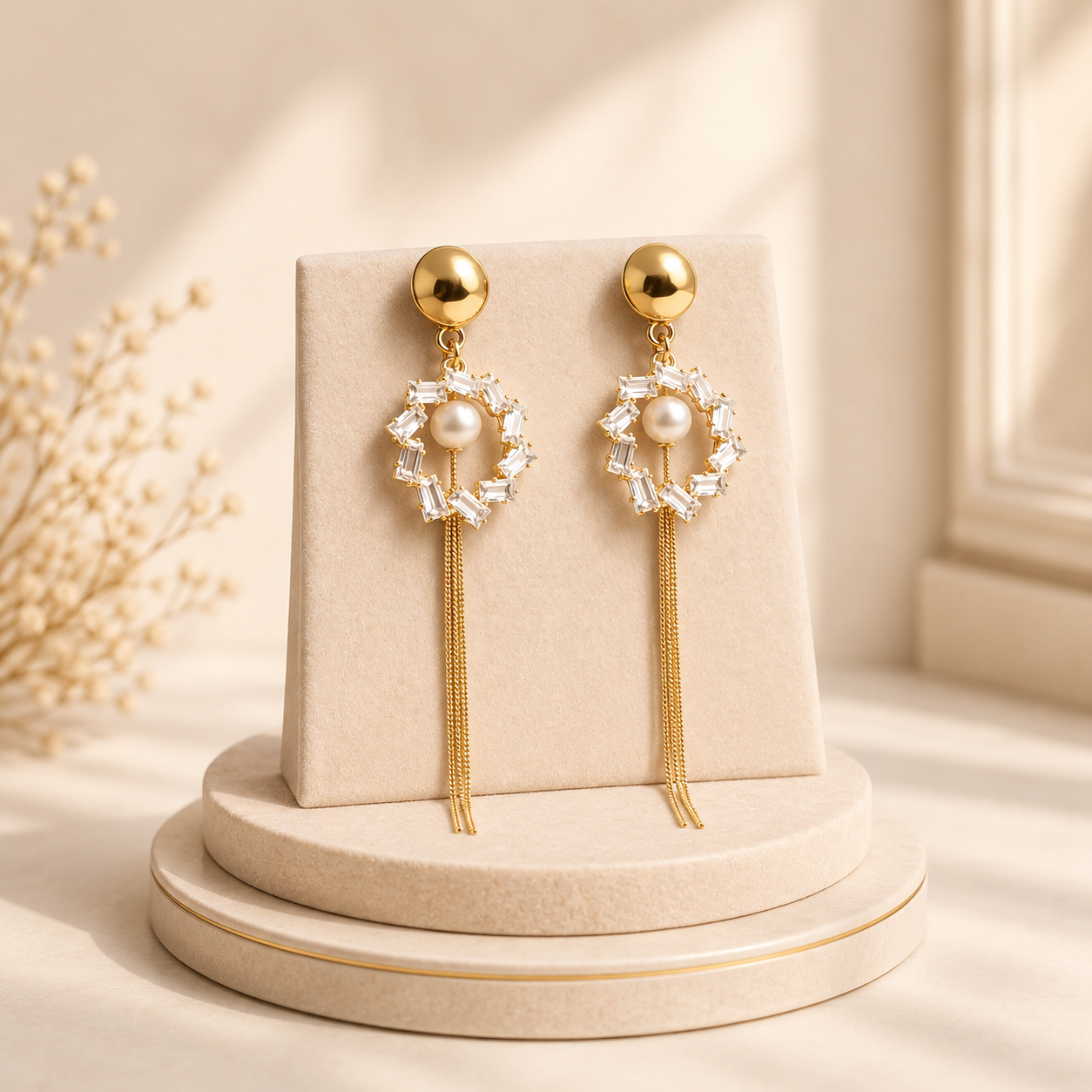 HOME pearl tassel earrings