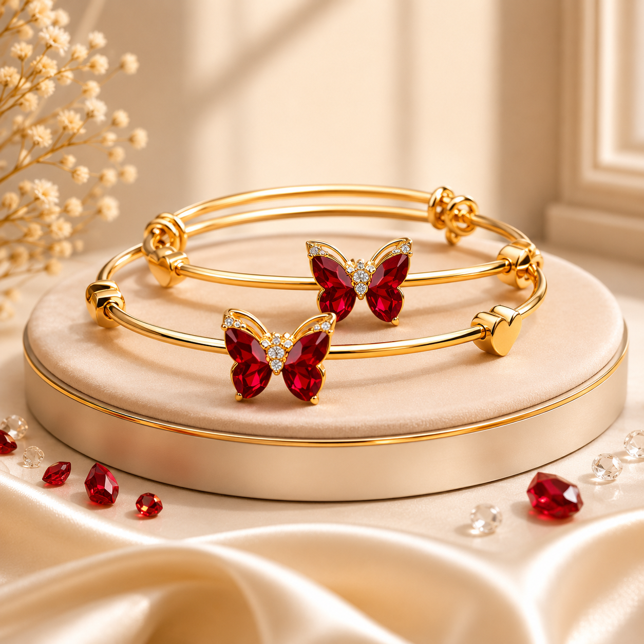 HOME ruby butterfly bangles