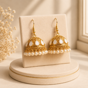 pearl jhumka earrings