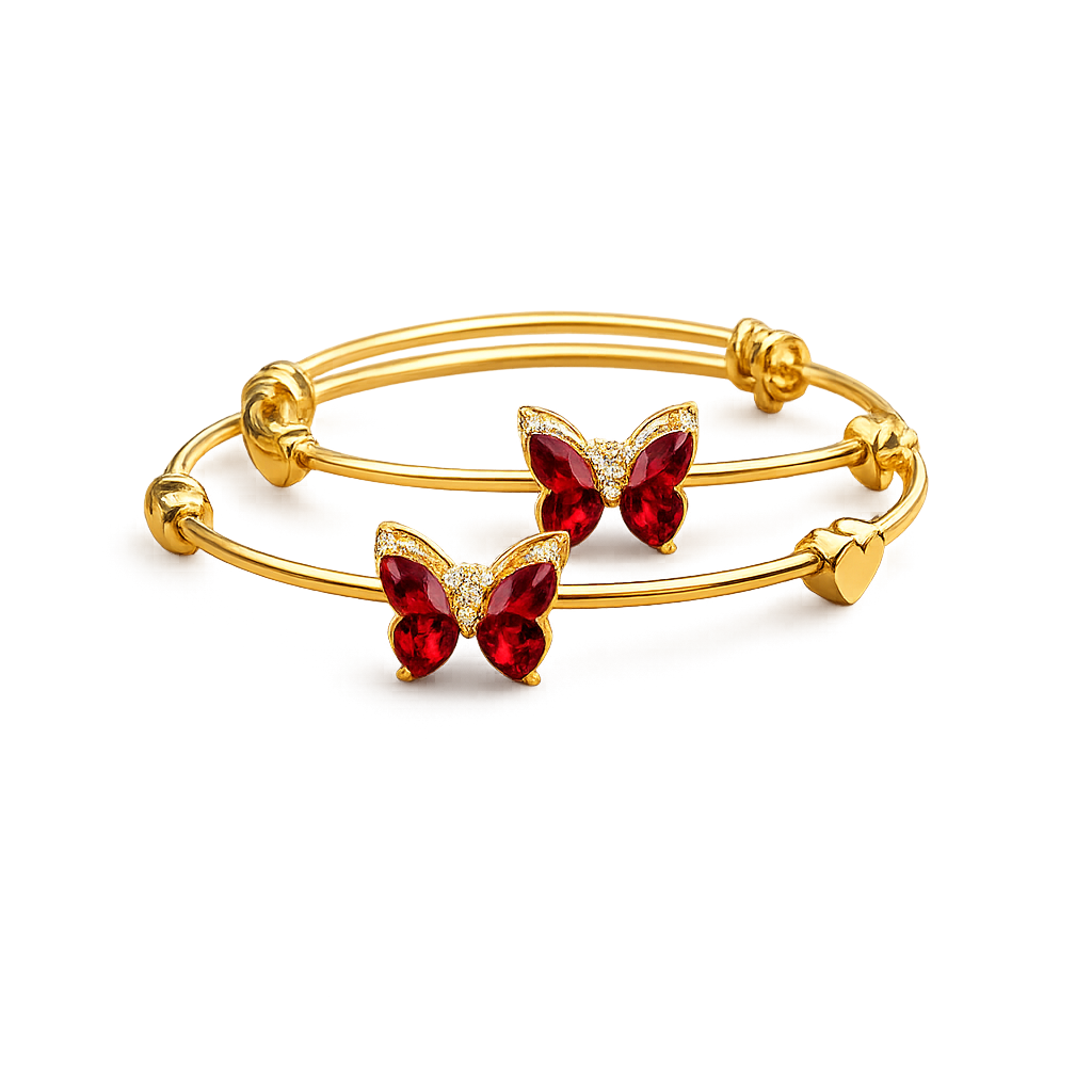 Ruby Butterfly Bangles